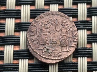Constans 337 - 350 Ad Ae Follis Two Victories Siscia Ancient Roman Coin