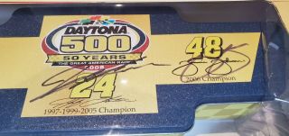Autographed Jimmie Johnson Jeff Gordon Daytona 500 50 Years 4 Car Set JSA Cert 3