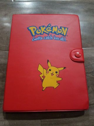 Pokemon Vintage Red Pikachu Card Album Binder - 4 Pocket Very Good