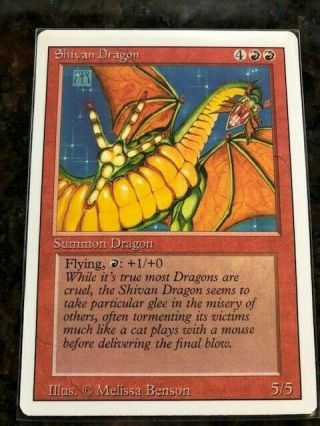 Magic The Gathering Mtg - Shivan Dragon (revised) - Edh Commander