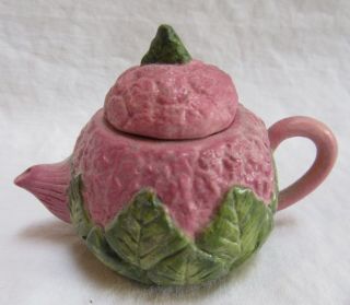 Empress Arts & Crafts 1992 Ceramic 2.  25 " Red Cabbage Miniature Tea Pot W/lid