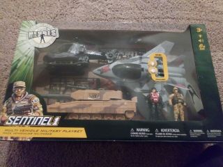 True Heroes Toys R Us Multi Vehicle Military Playset Fighter Jet Tank Helicopter