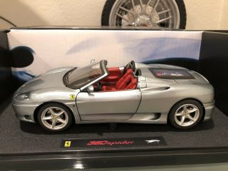 1/18 Hot Wheels Elite Ferrari 360 Spider Diecast Metallic Grey Limited 1 Of 5000