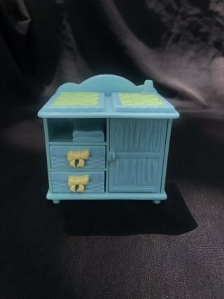 Fisher Price Loving Family Dollhouse Nursery Blue Changing Table
