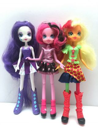 My Little Pony Equestria Girls Doll Rarity Pinkie Pie Applejack W Clothes &shoes