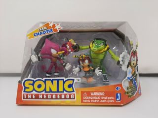 Sonic Hedgehog Team Chaotix 3 Pack Set Action Figures Exclusive Charmy Bee Fig.