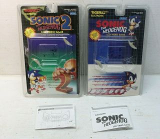 Tiger Electronics Sonic The Hedgehog 1,  2 Lcd Video Game Card Backs Only