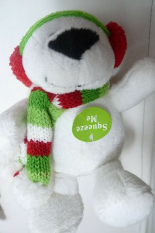 Sound N Light Singing Plush Snowman Bear Stuffed Animal Christmas