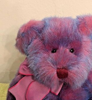 Russ Berrie Luv ' Ems Stuffed Plush Animal Purple Blue Pink Tone Teddy Bear 4087 2