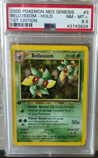 2000 Pokemon Neo Genesis Bellossom Holo 1st Edition 3/111 Psa 8.  5 Mn - Mt