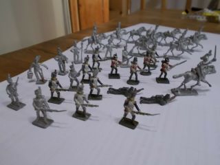 Vintage Miniature Metal Lead Toy Soldiers Cavalry & Infantry Les Higgins,  Pmd