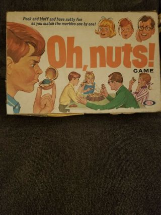 Oh Nuts Vintage Board Game 1969.  Incomplete.  Missing One Nut.  Some Wear To Box.