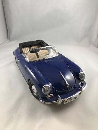 1961 Porsche 356b Convertible Blue 1/18 Diecast Model Car By Bburago 356 B
