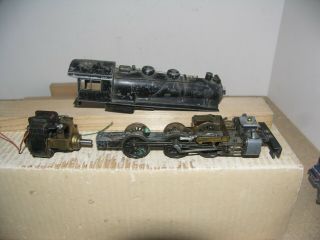 Ho Scale Early Issue Partial Steam Loco,  Chassis,  Drivers,  Rods,  7 - Pole Motor
