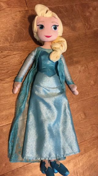 Disney Store 21” Princess Elsa Frozen Stuffed Plush Soft Doll