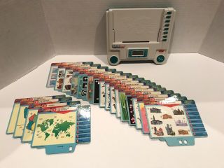 Vintage Vtech World Wizard Traveller Educational Game W/ 20 Cards (b10)
