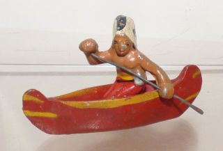 Fa06 - Wend Al Aluminium N A Indian In Canoe.  Red Canoe