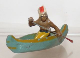 Fa01 - Wend Al Aluminium N A Indian In Canoe.  Blue Canoe