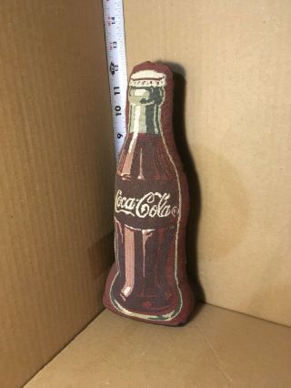 Plush Coca Cola Bottle Pillow Figurine Weighted 12 Inch