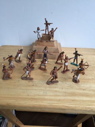 17x Classic Toy Soldiers Bmc Plains Wars Indians 54mm Painted Detailed