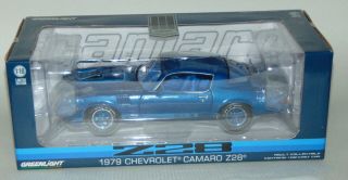 Greenlight Boxed Custom 1979 Chevrolet Camaro Z28 Die Cast 1:18 Ltd Ed Blue