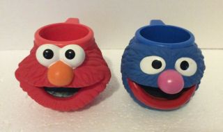 Applause Sesame Street Elmo Grover Cup Mug 3d Face Head Jim Henson Muppets