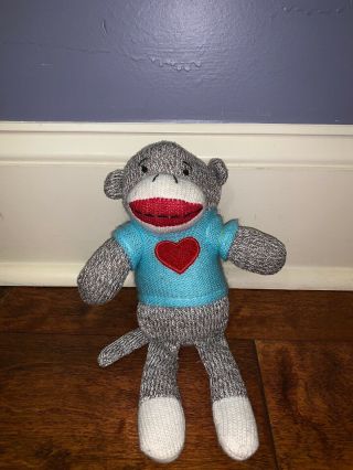 Sock Monkey With Heart By Dan Dee 10 Inch