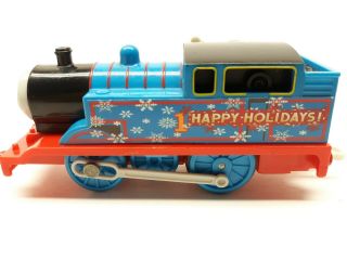 " Custom Happy Holidays " Thomas & Friends Trackmaster Motorized Train 2009 Mattel