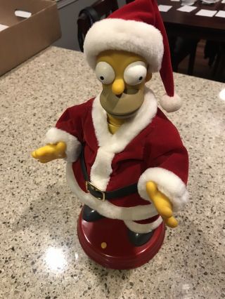 The Simpsons Large Talking And Dancing Homer Simpson Santa 2002 Gemmy Christmas,