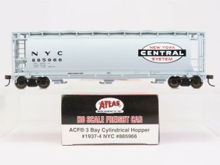 Ho Scale Atlas 1937 - 4 Nyc York Central 3 - Bay Cylindrical Hopper 885966 Rtr