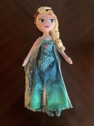 Disney Store Frozen Elsa Doll 20 " Plush Stuffed Animal Euc