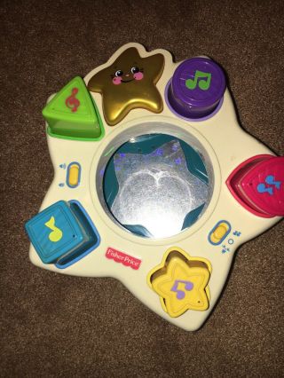 Fisher Price Peek A Block Shape Sorter Star Circle Square Triangle Heart Musical