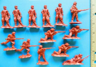 13 Replicants 54mm American Civil War Red Plastic Infantry Toy Soldier Figures