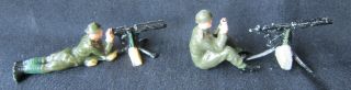 Britains Toy Lead Soldiers British Machine Gun Section Lying And Sitting Excella