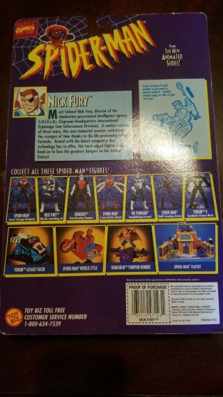 1995 TOY BIZ MARVEL COMICS SPIDER - MAN ANIMATED SERIES NICK FURY 2