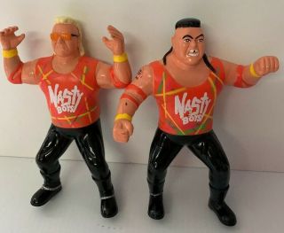 1994 Osftm Wcw Wrestling Figures Nasty Boys Rubber Knobs Skaggs Rubber Toy