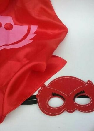 Owlette PJ Masks Cape and Mask Costume Dress Up Pretend Play Halloween 3