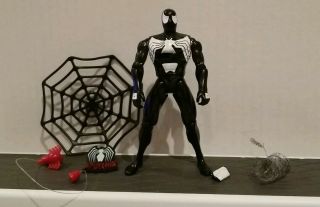 1995 Marvel Spider - Man Animated Series Black Costume Action Figure Toy Biz