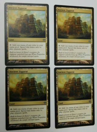 Ancient Ziggurat Playset - 4x Magic The Gathering Mtg Conflux Cards