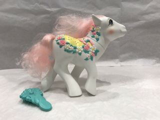 My Little Pony G1 Flower Bouquet Merry Go Round With Brush