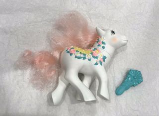 My Little Pony G1 Flower Bouquet Merry Go Round With Brush 3
