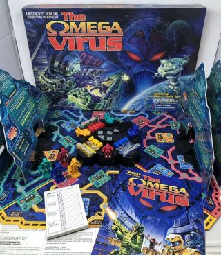 Milton Bradley The Omega Virus Electronic Board Game - Cib Complete Vintage 1992