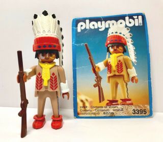 Playmobil Vintage Western 3395 - Indian Chief Native American Figure Complete