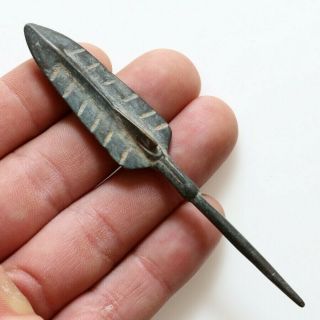 Roman Artifact - Very Rare Roman Bronze Poisoning Long Shot Arrowhead 100 Ad