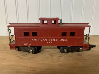 American Flyer 638 Red Caboose Link Couplers S Gauge Train