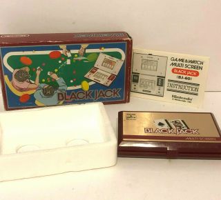 Vintage Nintendo Game Watch Blackjack Bj - 60 Handheld Game 1985