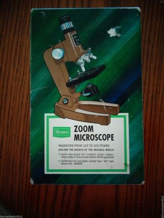 Vintage Sears Zoom Microscope 100 X To 600 X Power Box