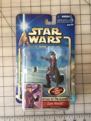 Zam Wesell Star Wars Attack Of The Clones Bounty Hunter 2002 3.  75” Action Figure