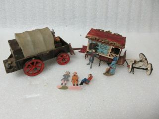 Model Rr - O Scale - 2 Circus Wagons - Diamond K Ranch Wild West Show - Covered