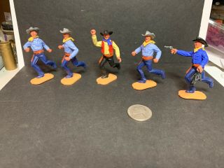 Timpo Toys,  England,  4 Cowboys And Bank Robber